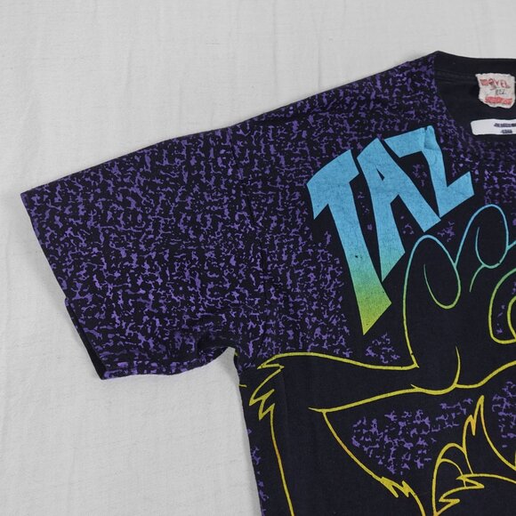 Vintage 1993 TAZ Looney Tunes Shirt Men's XL AOP Tee Novel Teez Made in Canada - Picture 9 of 12